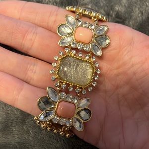 Charming Charlie Pink Flower Bracelet